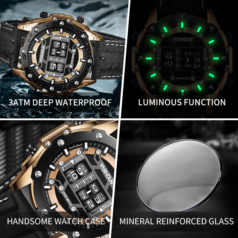크리 에이 티브 워치 디지털 쿼츠 시계 남성 럭셔리 방 - Leather Watch Band Men 리뷰 및 가격