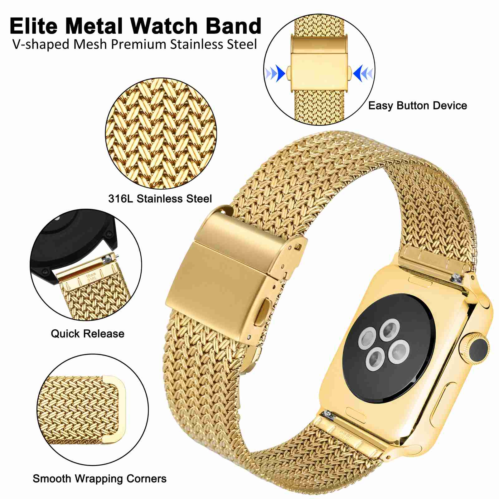 WOCCI 금속 시계 밴드 316L 스테인레스 스틸 1 - Mesh Strap Metal 리뷰 및 가격